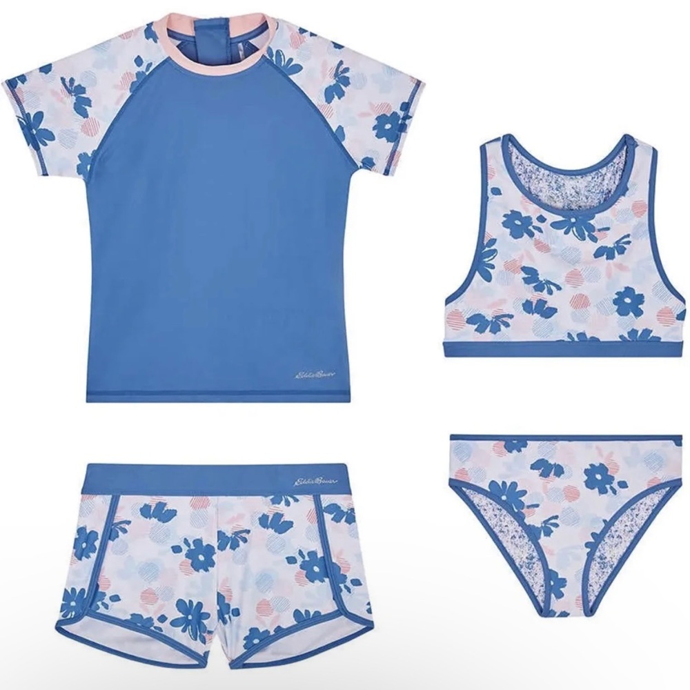 Eddie Bauer | Little Girl's 4-Piece Mix & Match Swim Set | Color: Blue